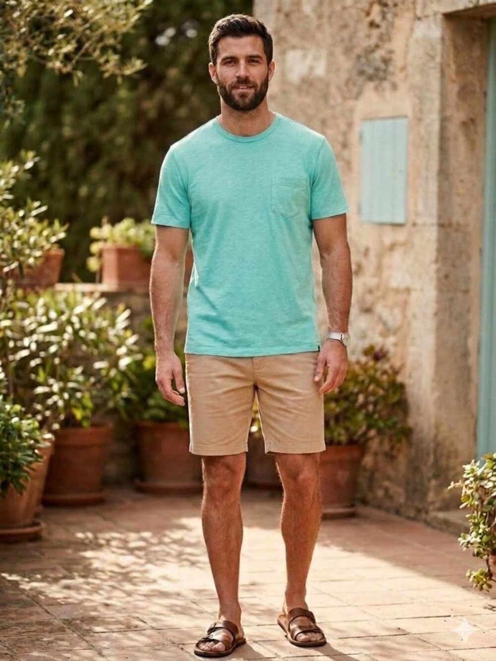 Even Tide aqua color short sleeve tee, size XL
